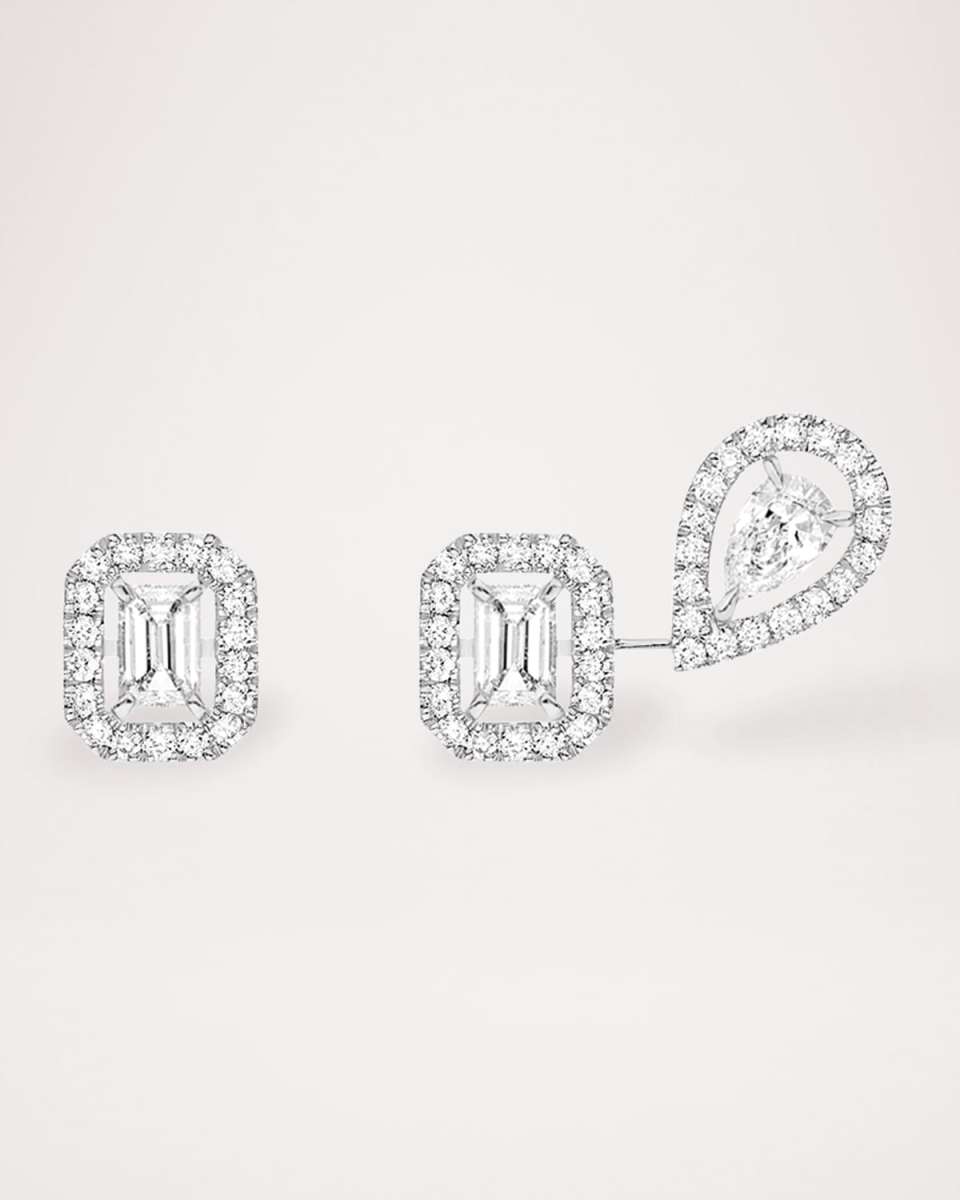 MY TWIN 18K WHITE GOLD DIAMOND EARRINGS